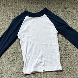 Hollister Kids Long Sleeve Raglan Tee - White and Navy